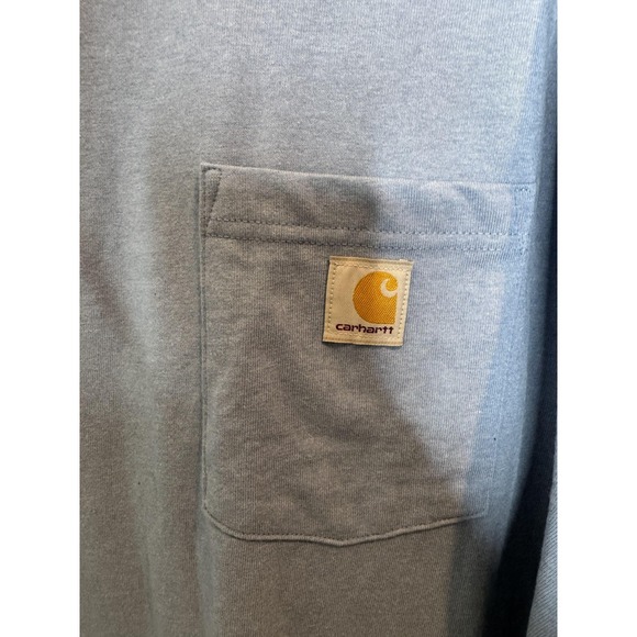 Carhartt Shirt Mens XL Blue Loose Fit Heavyweight Pocket Tagless Workwear Tee - Picture 5 of 11